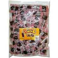 COOL Süßigkeit, Cool Cola Mix Lollis 200 Stück im Beutel einzeln verpackt 1000g