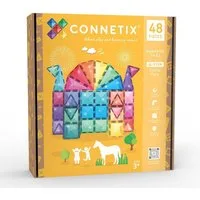 Connetix Magnetbausteine Glitter Castle 48 Teile, Pastell & Leuchtfarben Konstruktionsspielsteine