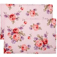 Clayre & Eef Platzset Dotty Rose, (Set, 2-St., 2-teilig), Tischsets Platzsets (2 Stück) Platzdeckchen ca.48x33cm Baumwolle
