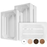 Creative Deco Holzkiste 3x Weinkisten Set Obstkiste Holz (3 Kisten)