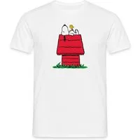 Spreadshirt T-Shirt Peanuts Snoopy Und Die Hundehütte Männer T-Shirt (1-tlg)