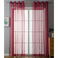 Gardinenbox Gardine (2 St), Ösen, transparent, Voile, Ösenvorhänge Voile »Uni« Bleibandabschluß 20332-cn2