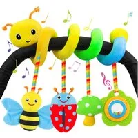 CLTYQ Kinderwagenkette Baby-Autositz-Spielzeug,Spiral-Activity,Baby Kinderwagen Spielzeug, weiches Plüsch-Hängespielzeug,Motorikspielzeug Greifspielzeug
