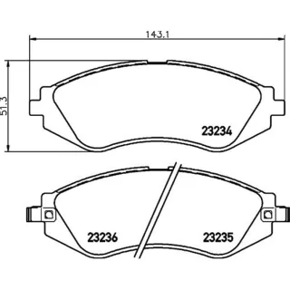 Hella Bremsbel?ge vorne Chevrolet Daewoo