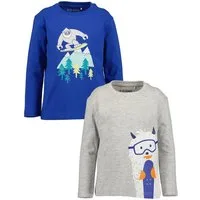 Blue Seven Langarmshirt (Packung, 2-tlg) mit großen Comic-Frontmotiven