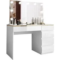 Lookway Schminktisch AURORA II ELITE mit Spiegel und Beleuchtung (1x Schreibtisch 1x Spiegel), Breite: 120 cm
