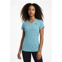 PUMA Trainingsshirt W TAD ESSENTIAL VNECK TEE mit DryCELL-Technologie, körperbetonter V-Ausschnitt, Kurzarmdesign