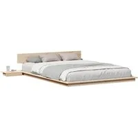 vidaXL Bett Bettgestell Braun 140 x 200 cm Holz (1-tlg)