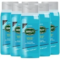 Brut Duschgel Sport Style All in One Hair & Body Showergel Shampoo 500ml, - 6er Pack