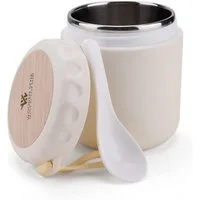 Venkuber Thermobehälter Edelstahl, 400ml Warmhaltebehälter Essen Lunchbox Löffel, Edelstahl, für Suppen, Speisen, Müsli