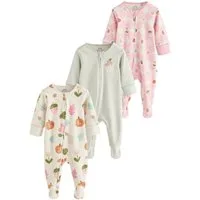 Next Schlafoverall Baby Schlafanzüge mit Zweiwege-RV, 3er-Pack (3-tlg)