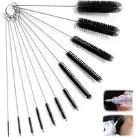 TUWENA Reinigungsbürsten-Set 12 Stück Kleine Reinigungsbürste,Reagenzgläser Bürste,Strohhalm Bürste, Für Kaffeevollautomat,Milchschlauchbürste,Flaschenbürste Dünn
