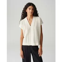 OPUS Kurzarmshirt SANIELA Loose mit Lochstrickoptik SANIELA Loose