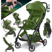 KIDIZ Kombi-Kinderwagen Sportwagen Faltbar, Buggy mit verstellbaren Rückenlehnen & 360° Räder, (Kinderbuggy Inkl. Getränkehalter, Regenabdeckung & Sonnenverdeck), Liegebuggy mit 5-Punkt Gurt & Abnehmbare Stoßstange