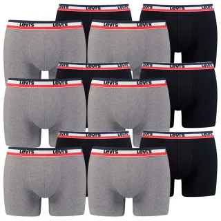 12er Pack Herren Levis SPRTSWR LOGO BOXER BRIEF Boxershorts Unterwäsche Pants