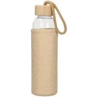 elasto Trinkflasche 500 ml Glasflasche "Natural" Wasserflasche mit softer Hülle, Sportflasche, Für Unterwegs, Bottle, Schule und Arbeit, Hülle