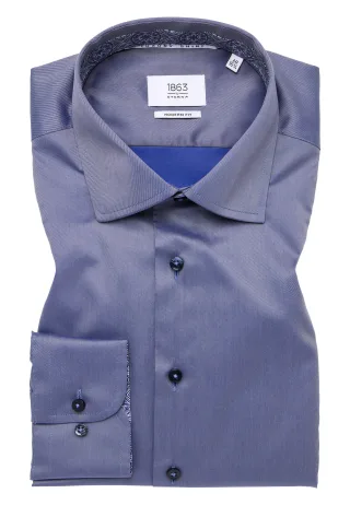 ETERNA - Luxury Shirt Twill Langarm stahlgrau - Gr. - 40/Langarm - 65cm