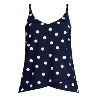 Tankinitop mit Tulpensaum chlorresistent für Damen in Plus-Größe, Damen, size: plus, Blau, Nylon-Mischung, by Lands' End
