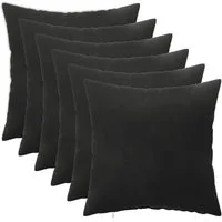 vidaXL Zierkissen Kissen mit Kissen HEERLEN 6 Stk. Schwarz Samt, (6 St)