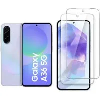 CLM-Tech Displayschutzglas für Samsung Galaxy A36 5G Panzerfolie kristallklar für Samsung Galaxy A36 5G, Panzerglas Folie - Anti-Fingerabdruck und kratzfest -, 2 Stück, Kristallklar