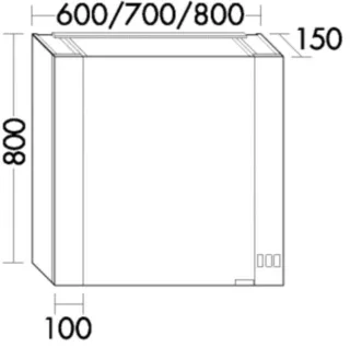 Burgbad Spiegelschrank RL40 Light RL40 VC 800x700x150 Anthrazitgrau Matt, SPQS070RF4952 SPQS070RF4952