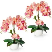 Kunstorchidee PASCH® Orchidee künstlich wie echt (40cm) in Hochglanz-Keramiktopf Orchidee, PASCH