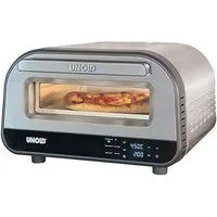 Unold Pizzaofen Luigi, Elektrisch aus rostfreiem Edelstahl mit Pizzastein mit bis zu 450°C