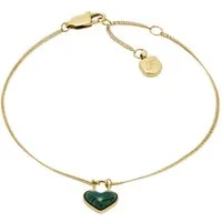 Fossil Armband Schmuck Geschenk Edelstahl JEWELRY Herz, mit Malachit
