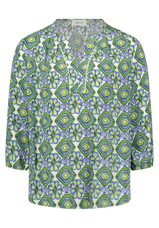 CARTOON - Bluse mit Allover-Muster und 3/4-Ärmeln grün - Gr. - 40
