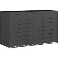 vidaXL Mülltonnenbox Wagenmüllbehälter für 3 Behälter Anthrazit (1 St)