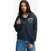 Superdry Kapuzensweatjacke ATH ESS RELAXED CROP ZIPHOOD Baumwollmischung