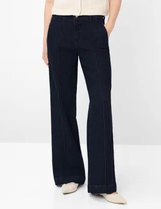 Brax Damen Palazzohose Style MAINE CLEAN DARK BLUE, denim dunkelblau, Gr. 48K