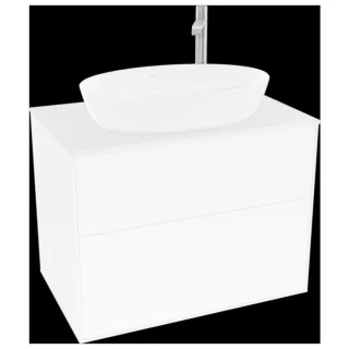 Villeroy und Boch Finion Waschtischunterschrank G87100GF 80x60,3cm, Emotion, Abdeckplatte white matt, Glossy white lacquer