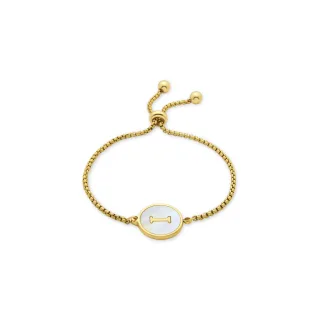 Luxenter-Armband aus weißem Perlmutt in 18 Karat Gelbgold - Alphabet