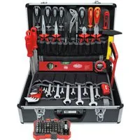 FAMEX Werkzeugset 449-93 Werkzeugkoffer mit Profi Werkzeug, (Werkzeugkoffer, 109-tlg), Kapazität 24kg, abschließbar, CV-Stahl, viel Platz
