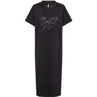 soyaconcept Shirtkleid SC-BANU 302 Materialmix mit Stretch, Kapuze