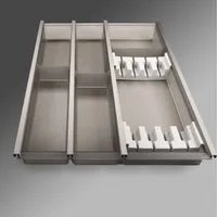 SO-TECH® Besteckeinsatz Cuisio Schubladeneinsatz für blum Antaro und Tandembox, Besteckeinsatz transluzent-graphitgrau 45 cm Korpusbreite