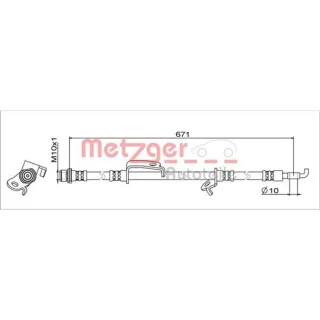 Metzger Bremsschlauch vorne links Toyota Avensis Kombi T27