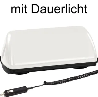 Dachschild SPEED Dachzeichen weiß unbeschriftet -TÜV Gutachten bis 240 km/h - LED Dauerlicht und Spiralkabel