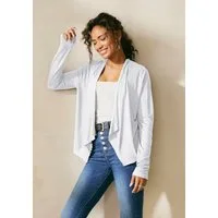 LASCANA Shirtjacke in offener Form mit Zipfelsaum leichte Shirtjacke aus Jersey, bequeme Sommerjacke im Casual Stil