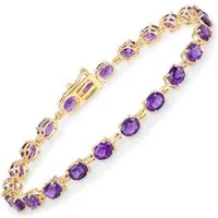Vira Jewels Armband 925-Sterling Silber vergoldet Glänzend Amethyst lila