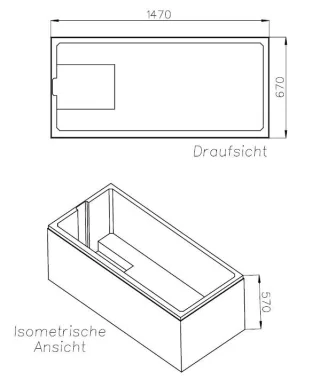 Neuesbad Wannenträger für Ideal Standard i.life 150x70 SW 16137