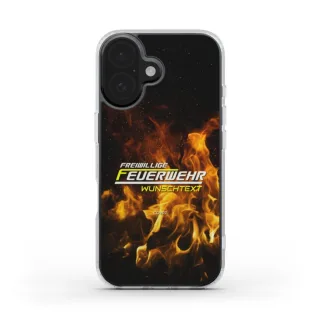 Handyhülle COVRZ | Freiwillige Feuerwehr | Clear Case | Schwarz | Personalisierbar | MagSafe®-fähig | iPhone 16 15 14 13 Plus Pro Max, uvm. Nein iPhone 16 Ohne