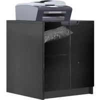 Vladon Kommode Logan (Aktenschrank, mit 2 Fächern und 2 Türen), Schwarz matt/Schwarz Hochglanz, (51 x 60,5 x 54 cm)