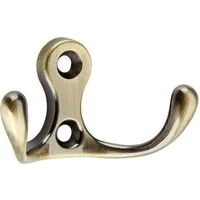 SO-TECH® Garderobenhaken 2-fach Kleiderhaken MAREEN 29 x 51 x 23,5 mm, BA 17 mm (1 St), Metall massiv, brüniert poliert