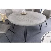 riess-ambiente Esstisch SCORPION 80cm grau - Mango-Massivholz, rund, Metall-Hairpin Legs (Einzelartikel, 1-St), mit Platz für bis zu 3 Personen – ideal für Esszimmer & Küche