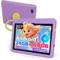 Happybe 10,1 Zoll 24GB(3+21) RAM 128GB HD IPS 6000 mAh Android 16 Kinder Tablet (10.1", 128 GB, Android)