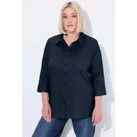 Ulla Popken Hemdbluse Bluse Bubble-Qualität Hemdkragen 3/4-Arm