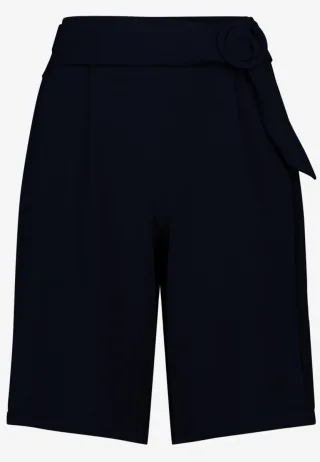 zero - Bermudashorts mit hohem Bund und Bindegürtel blau - Gr. - 38