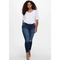 ONLY CARMAKOMA Skinny-fit-Jeans CARWILLY REG SKINNY ANK JEANS mit Fransensaum